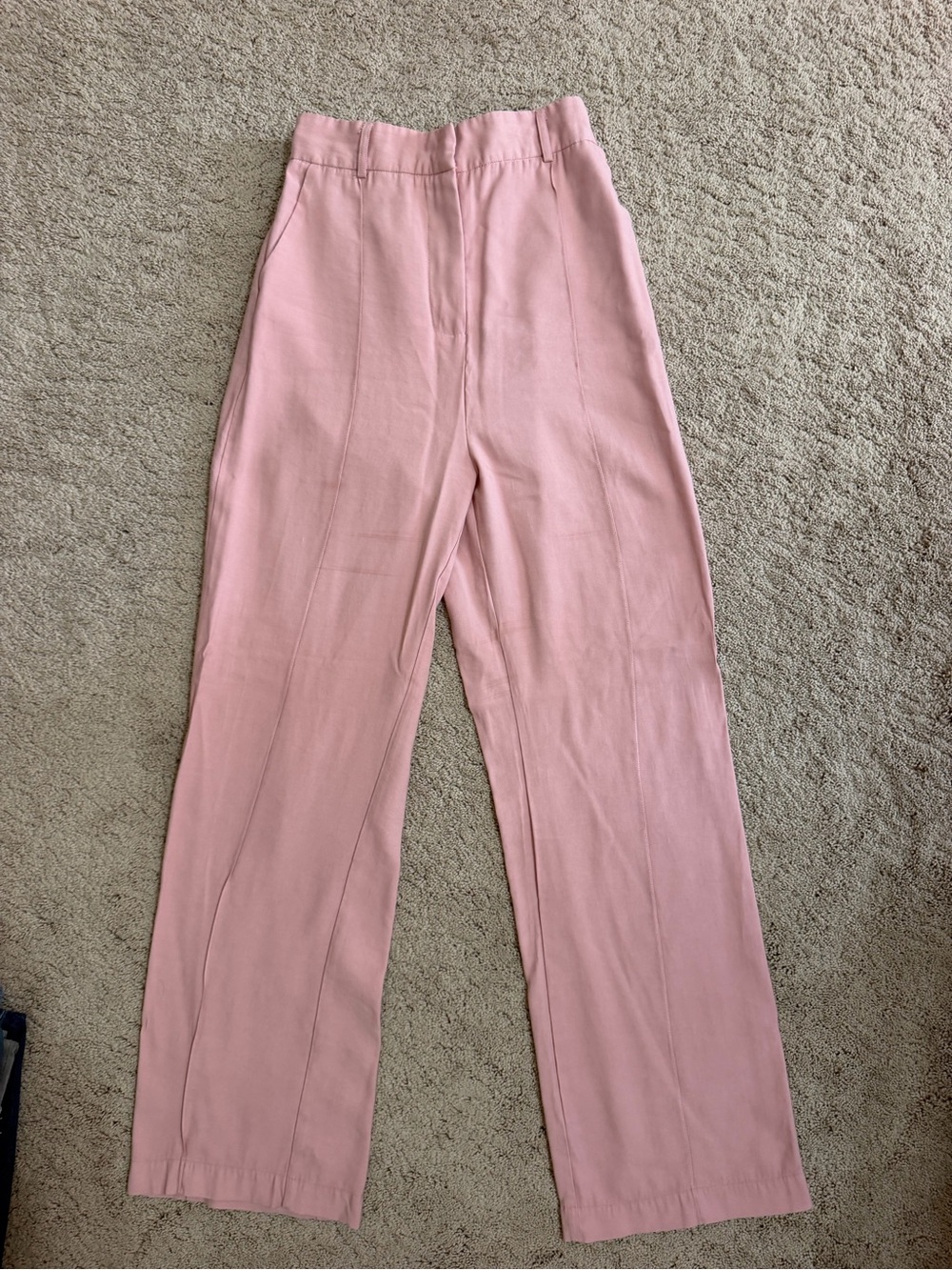 Princess Polly Wide Leg High-Rise Pants in Soft Pink